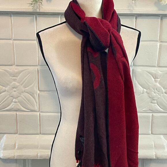 Rag and Bone Addison Recycled Wool Scarf in Red New - Picture 4 of 8